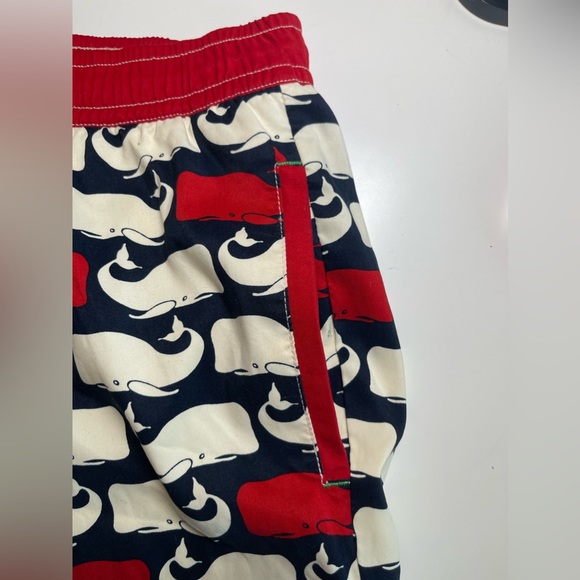 SPERRY Swim Trunks Men’s Whales Red/Navy/Ivory Lined Pockets Size L - Picture 5 of 11